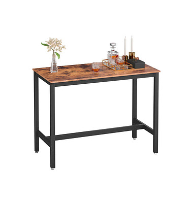 Stehtisch LBT91X 90cm (H), 120x60cm (BxT), rechteckig, braun / schwarz