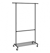Rollgarderobe schwarz Metall 100,0 x 198,0 cm