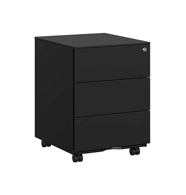 Rollcontainer schwarz 3 Auszüge 39,0 x 45,0 x 55,0 cm