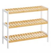 Schuhregal weiß, natur 70,0 x 26,0 x 55,0 cm