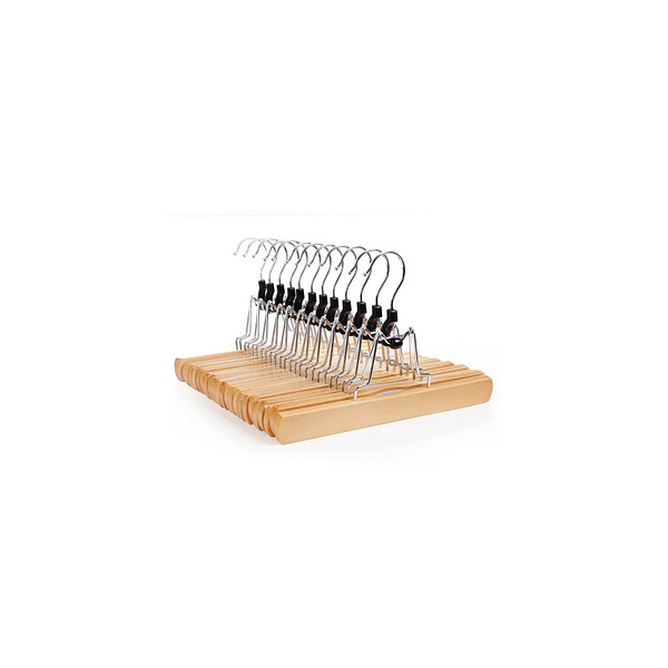 6955880318414 - Songmics - calicosy - Set aus 12 rutschfesten Kleiderbügeln mit Klammern für Hosen - L25 x H17 cm - Holz 6955880318414 - Songmics - calicosy - Set aus 12 rutschfesten Kleiderbügeln mit Klammern für Hosen - L25 x H17 cm - Holz