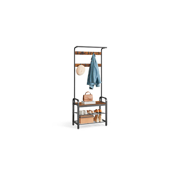 6955880328475 - Vasagle Kleiderständer Garderobenständer rustikal mit 9 Abnehmbaren Haken Schuhregal mit Sitzfläche 3 Ablagen Holz Metall 72 x 183 x 337cm Vintage 6955880328475 - Vasagle Kleiderständer Garderobenständer rustikal mit 9 Abnehmbaren Haken Schuhregal mit Sitzfläche 3 Ablagen Holz Metall 72 x 183 x 337cm Vintage