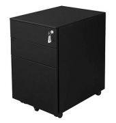 Rollcontainer schwarz 3 Auszüge 39,0 x 52,0 x 60,0 cm