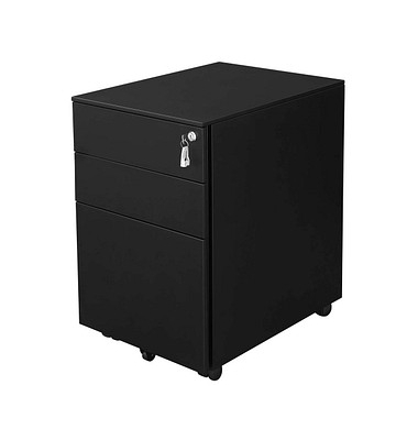 Rollcontainer schwarz 3 Auszüge 39,0 x 52,0 x 60,0 cm