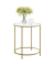 Beistelltisch LGT20G, 55cm (H), 50x50cm (BxT), rund, glasklar / gold