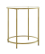 Beistelltisch LGT20G, 55cm (H), 50x50cm (BxT), rund, glasklar / gold