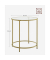 Beistelltisch LGT20G, 55cm (H), 50x50cm (BxT), rund, glasklar / gold