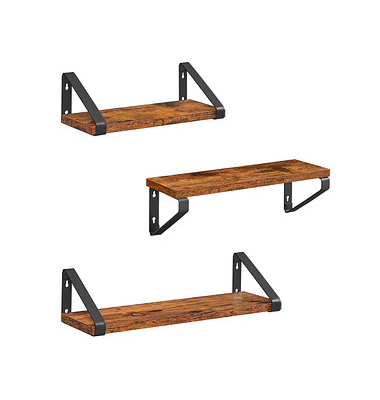 Wandregale-Set braun, schwarz 30,0  35,0  40,0 x 12,0 x 11,0 cm