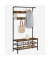 Garderobenbank mit Haken und Schuhrost HSR47BX braun Holz 100,0 cm