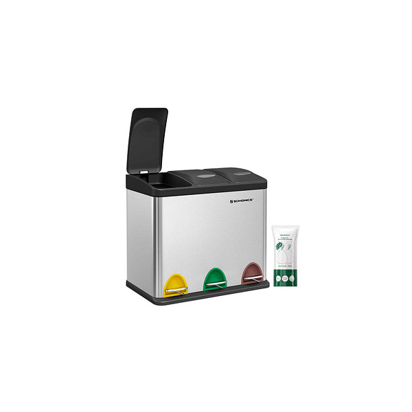 6955880336494 - Mülltrenner 3 x 80 l edelstahl 6955880336494 SONGMICS 6955880336494 - Mülltrenner 3 x 80 l edelstahl 6955880336494 SONGMICS