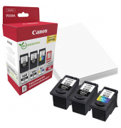 PG-560XLx2CL-561XL  schwarz, color Druckköpfe + Fotopapier, 3er-Set