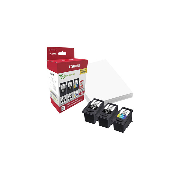 8714574680484 - PG-560XL x2 CL-561XL Photo Value Pack - 3-pack - High Yield - black colour (cyan magenta yellow) - original - glossy - ink cartridge   paper kit