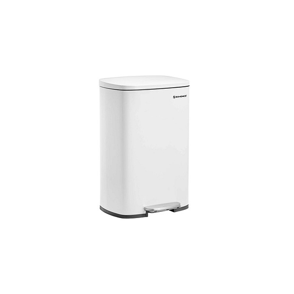 0194343049540 - Songmics - Mülleimer Abfalleimer Treteimer 50 Liter aus Stahl weiß Fußpedal BTL101W01 - Weiß 0194343049540 - Songmics - Mülleimer Abfalleimer Treteimer 50 Liter aus Stahl weiß Fußpedal BTL101W01 - Weiß