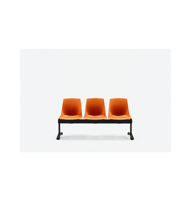 3-Sitzer Traversenbank BLOOM orange schwarz Kunststoff