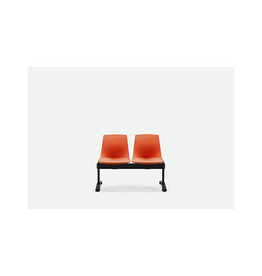 2-Sitzer Traversenbank BLOOM orange schwarz Kunststoff