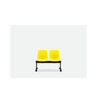 2-Sitzer Traversenbank BLOOM gelb schwarz Kunststoff