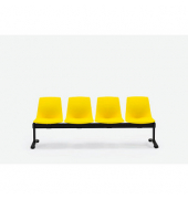 4-Sitzer Traversenbank BLOOM gelb schwarz Kunststoff