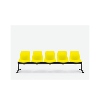5-Sitzer Traversenbank BLOOM gelb schwarz Kunststoff