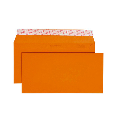 Briefumschläge Color DIN lang ohne Fenster orange haftklebend