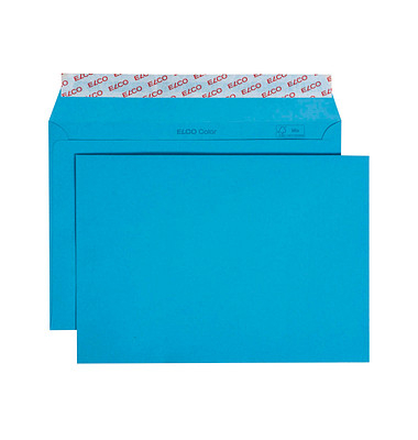 Briefumschläge Color DIN C5 ohne Fenster intensivblau haftklebend