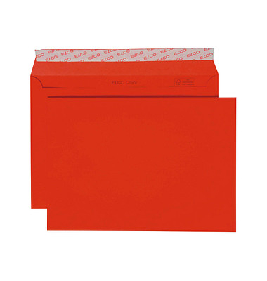 Briefumschläge Color DIN C5 ohne Fenster intensivrot haftklebend