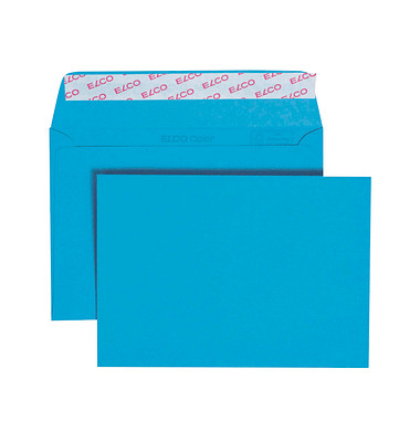 Briefumschläge Color DIN C6 ohne Fenster intensivblau haftklebend
