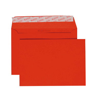 Briefumschläge Color DIN C6 ohne Fenster intensivrot haftklebend