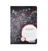 Schulheft 100050073 Schulheft-Serie, Lineatur 7 / kariert, A5, 80g, schwarz, 16 Blatt / 32 Seiten