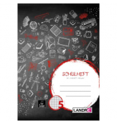Schulheft 100050071, Lineatur 5 / kariert / keine, A5, 80g, schwarz, 16 Blatt / 32 Seiten