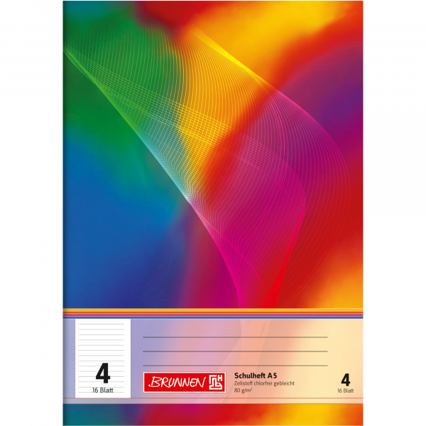 4003273593619 - Schulheft 10-4590402 Lineatur 4   liniert   keine A5 80g regenbogen 16 Blatt   32 Seiten 4003273593619 16 Blatt