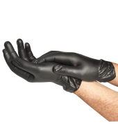 Einweghandschuhe Black Protect, Nitril, lebensmittelecht, schwarz, Größe 7 / S,