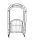 Rankbogen mit Tor MAYON Metall braun Bogen 115,0 x 215,0 cm