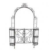 Rankbogen mit Tor LAKI Metall schwarz Bogen 156,0 x 233,0 cm