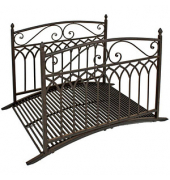 Teichbrücke YASUR Metall dunkelbraun gebogen 136,0 x 91,0 cm