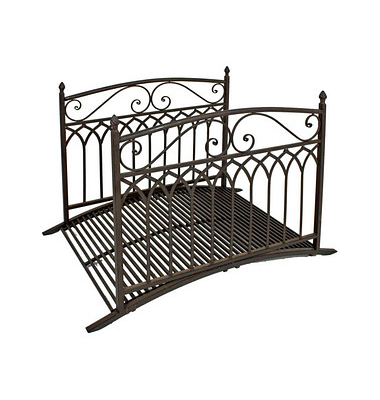 Teichbrücke YASUR Metall dunkelbraun gebogen 136,0 x 91,0 cm