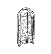 Rankbogen mit Tor BAGANA Metall braun Bogen 108,0 x 229,0 cm