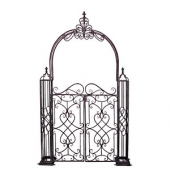 Rankbogen mit Tor TOWADA Metall schwarz gebogen 150,0 x 245,0 cm