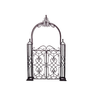 Rankbogen mit Tor TOWADA Metall schwarz gebogen 150,0 x 245,0 cm Rankbogen mit Tor TOWADA Metall schwarz gebogen 150,0 x 245,0 cm