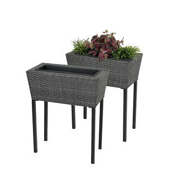 Blumenkasten IRIS Kunststoff dunkelgrau rechteckig 60,0 x 72,0 cm
