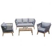 Loungegruppe Sunny Smart Astoria hellgrau, Metall, 14-teilig
