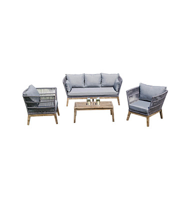Loungegruppe Sunny Smart Astoria hellgrau, Metall, 14-teilig