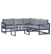 Loungegruppe Sunny Smart Horizon grau, anthrazit Metall, Aluminium, 11-teilig