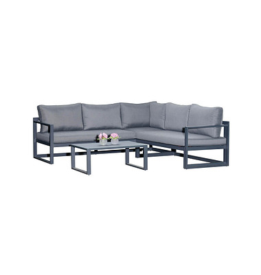 Loungegruppe Sunny Smart Horizon grau, anthrazit Metall, Aluminium, 11-teilig