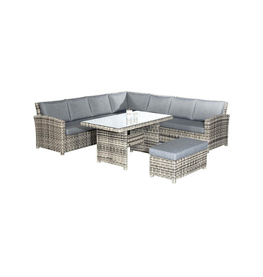 Loungegruppe Sunny Smart Toledo grau, taupe Kunststoff, Metall, 6-teilig