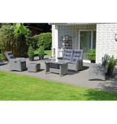 Sitzgruppe Sunny Smart Roseville dunkelgrau, antikgrau Kunststoff, Metall, 14-teilig