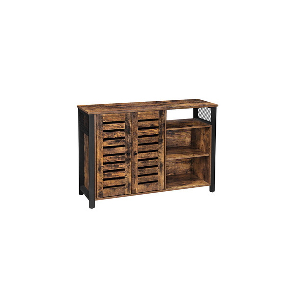 0194343013275 - Sideboard Schrank mit 2 Türen verstellbare Ablagen für Esszimmer Wohnzimmer Küche 110 x 33 x 75 cm Industrie-Design vintagebraun-schwarz von 0194343013275 - Sideboard Schrank mit 2 Türen verstellbare Ablagen für Esszimmer Wohnzimmer Küche 110 x 33 x 75 cm Industrie-Design vintagebraun-schwarz von