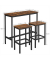 Bartisch-Set, schwarz Holz, Metall, 3-teilig