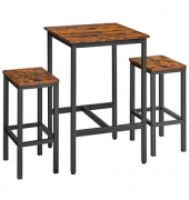 Bartisch-Set, schwarz Holz, Metall, 3-teilig