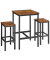 Bartisch-Set, schwarz Holz, Metall, 3-teilig