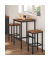 Bartisch-Set, schwarz Holz, Metall, 3-teilig